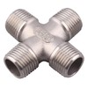 DERPIPE 1/2" Male NPT 4 Way Cross Coupling, Stainless Steel