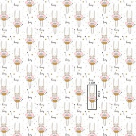 Pingianer 100 x 160 cm Hare, 100% cotton, cotton fabric for children, sold by the metre, craft sewing fabric.