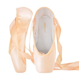 CABPLROI Women's Ballerina Shoes Professional Ballet Dance Satin Pointe Shoes for Girls with Bag and Toe Pads (Pink, Adult, Numeric_6)