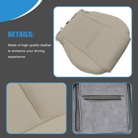 Priprilod Tan Perforated Leather Driver & Passenger Side Bottom Seat Cover Compatible with Lexus IS250 IS350 2006 2007 2008 2009 2010 2011 2012 2013