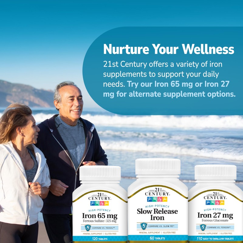 21st Century Slow Release Iron Tablets, 60 Count