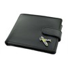 Giftsearch Genuine Black Leather Wallet with a Spitfire War Plane