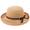 Claire2 UK-H141 Women's Raffia Hat, Ribbon, Raffia Hat, Capellin, UV