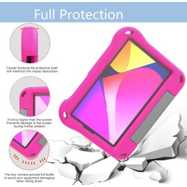 elitegadget Case for TCL Tab 8V/Tab 8 LE/Tab 8 Plus/Tab 8 WiFi/Tab 8 SE (9137W, 9132X, 9138S, 6048E, 91232X1) - Shockproof Lightweight Protective EVA Kids Kickstand Cover Case + 1 Stylus (Pink)