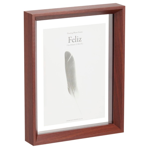 HAKUBA AMZFWFFZ-BR2L 4977187001549 Wooden Picture Frame, Floating Photo Frame, Brown, Clear Margins Enhance Your Photos Floating Feeling, L/KG/2L Size, Uses Shatter-resistant Acrylic Board