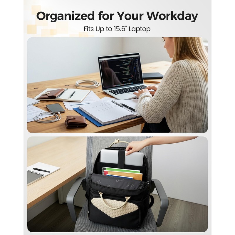 MATEIN CLASSIC Womens Lunch Box Backpack for Work, Insulated Lunch