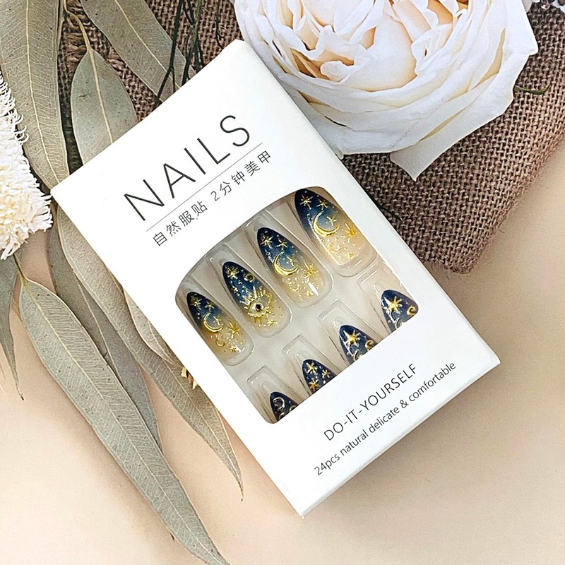 FIEONCIY Press on Almond Nails Short Length Glossy Acrylic Almond