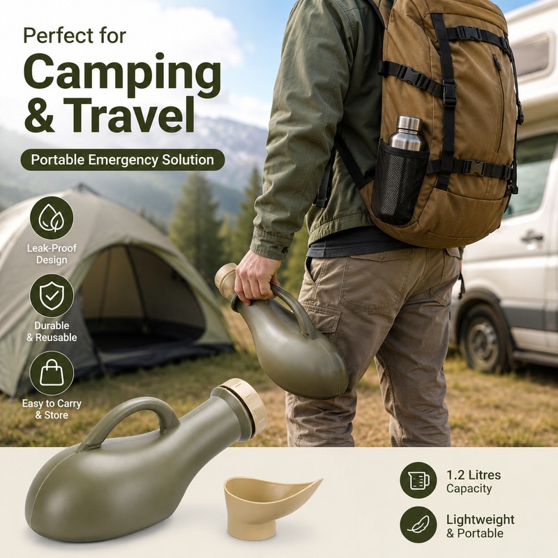 Portable Urinal Bottle for Travel & Camping – 1000ml Unisex