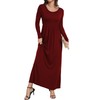 HAOMEILI Women's Long Sleeve Loose Plain Long Maxi Casual Dresses