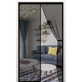 XCMVCN Magnet Fliegengitter Balkontür 70x180cm,Fliegengitter Tür Magnet Insektenschutz,Kinderleichte Klebemontage Ohne Bohren,für Balkontür/Terrassentür,Schwarz