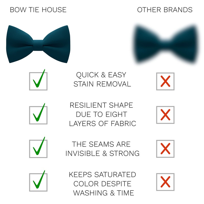 Bow Tie House Boys Pre-Tied Soft Crape Bow Tie for