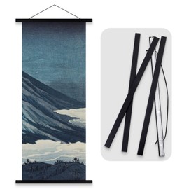 Ywlake Tenugui Magnetic Tapestry/Poster Hanger, B3, Wooden Poster Frame, Suitable for Photos, Maps, Prints, Posters, Home Decorations, Width 8.3 inches (21 cm), Black, 1 Set