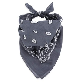 RIAH FASHION Fabric Face Cover Multi-Purpose Cotton Unisex Bandana - Mouth Shield Scarf Handkerchief, Headwear Balaclava Wrap (1, Grey)