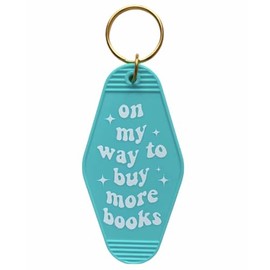 Jgrprlq Book Lover Keychain Turquoise Key Ring for Book Lovers Book Club Bookish Bookworm Key Chain for Women Girls Funny Book Gifts