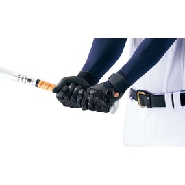 ZETT BG798HS Batting Gloves, Neo Status, Ambidextrous, Compatible with High School Baseball Rules, Black (1900), Large Size