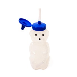 TalkTools - Taza para beber con oso de miel, recipiente para bebidas de asistencia para necesidades especiales, tapa a prueba de derrames y resistente a fugas, ayuda a enseñar el redondeo de labios, retracción de lengua (pequeño, 5 onzas líquidas)