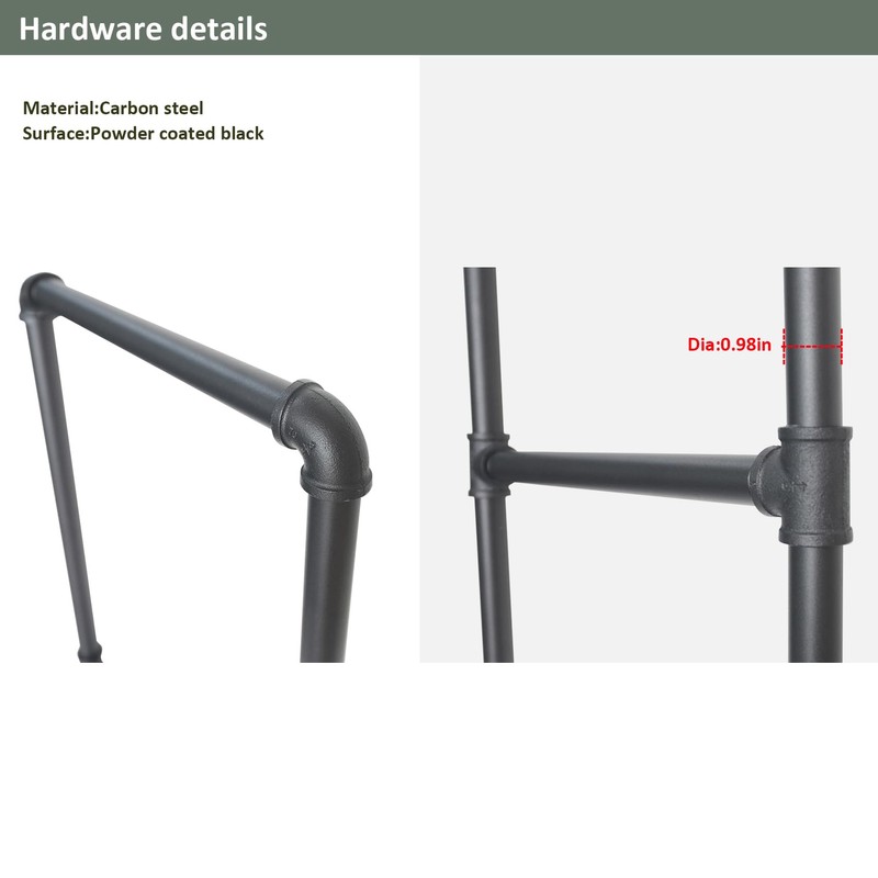 DIYHD 2 Tier Ceiling Mount Black Shelf Bracket,U Shape Pumbing