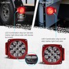 Partsam 12V Waterproof Square LED Trailer Tail Light Kit Clear