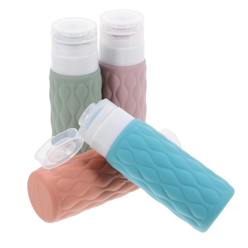 WOONEKY 4pcs Travel Bottles for Toiletries Includes Cherry Blossom with