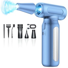 Electric Compressed Air Duster - 33,0000 RPM High-Speed Air Blower Fan, Mini Rechargeable Cordless Turbo Jet for Computer, Car, Keyboard and Home Outdoor Dust Cleaning, Replaces Canned Air