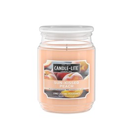 Candle-lite Scented Candles, Sun-Kissed Peach, 18 oz Jar, Proudly Poured in The USA, Aromatherapy Candle, Single-Wick with 110 Hours of Burn Time, Perfect for Creating an Inviting Ambiance