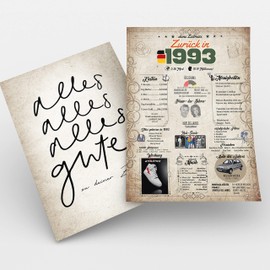 myDreamwork Zeitreise | Geschenk 30. Geburtstag | Geschenkidee Geburtstagsgeschenk | 30 Geburtstag Männer, 30 Geburtstag Frau | Geburtstagskarte 30 Jahre | 1993 Geboren