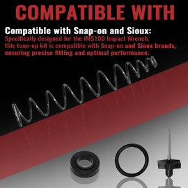 IM5100 IM5100-TK1 Repair Kit，compatible With Snap-on snap on Wind Gun IM5100 SIOUX 4035 IM5100-30A IM5100-3 Air inlet plug Umbrella rod + spring + washer 4-piece set IM5100-20A (IM5100)