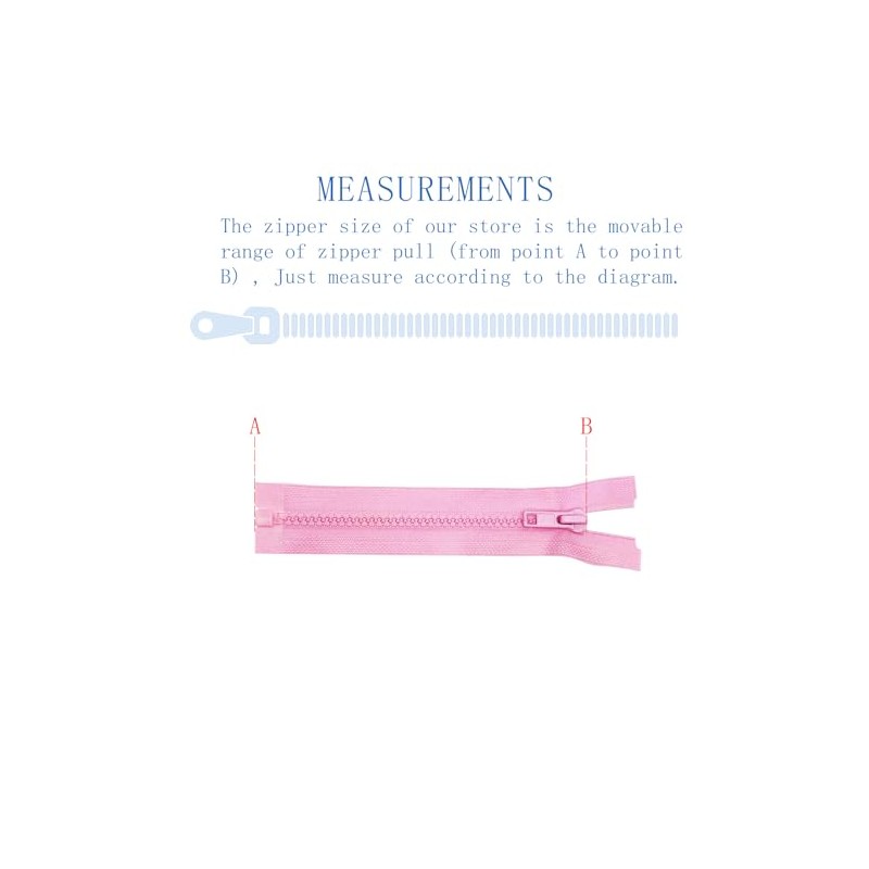 ANPURZII - 3 cremalleras para coser abrigos de plástico moldeado