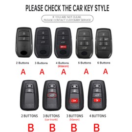 ontto Zinc Alloy Car Key Case Cover fit for Toyota RAV4 Prius Auris Yaris Camry Corolla C-HR CHR Land Cruiser Prado Verso S Smart Key Holder case Shell Keychain Keyring Accessories 2 Buttons B1