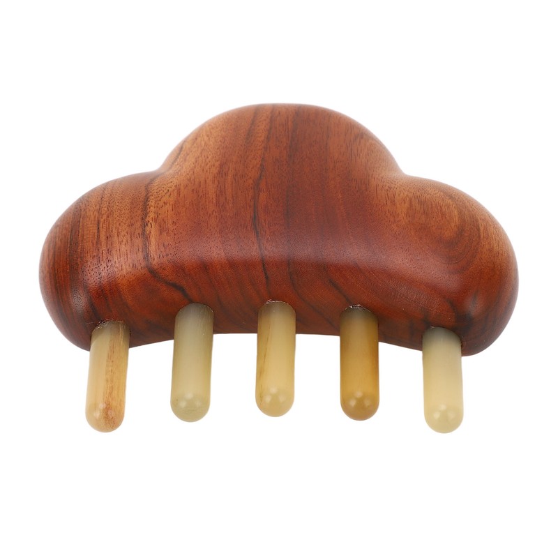 Sandalwood Massage Comb Wide Tooth Scalp Scraping Comb with Nose