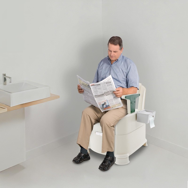 Bedside Commode, Portable Commode Chair with Armrests, Motion Sensor Night