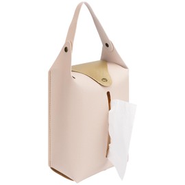 HannaFires Hanging PU Leather Tissue Holder, Color Block Car Tissue Bag, Desktop Organizer for Home, Office, Coffee Shop, Housewarming or Birthday Gift