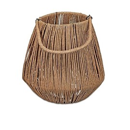 Decorative Candlestick Lantern Wili Cone Design 15 cm Raffia / Brown
