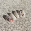 Flower and Bird Handmade Nail Tips - Long Point /