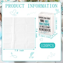 Fuutreo 120 Pack Facial Tissue Packs 3 Ply Inspirational Pocket Tissue Travel Packs Appreciation Gifts Soft Tissues Packs Individual Tissue Packs Travel Tissues Bulk for Wedding 840 Sheets(120 Pack)