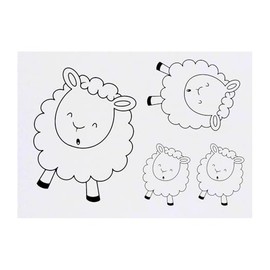 4 x 'Dancing Lamb' Temporary Tattoos - Water Resistant, Skin-Safe, Non-Toxic Transfers, Mixed Sizes (TO00083448)