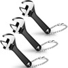 Chumia 3 Pieces Mini Adjustable Wrench Set, Black Spanner with