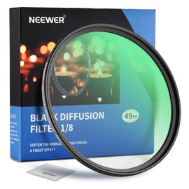 NEEWER 49 mm Black Diffusion 1/8 Filter Black Diffusion Dreamy Cinema Effect Ultra Thin Camera Lens Filter / Water & Scratch Resistant / Optical HD Glass / 30 Layers Nano Coatings