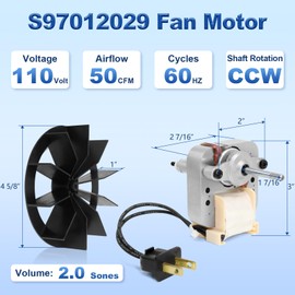 S97012029 Fan Motor Replacement for Broan 663-A, 663-B, 663-C, 663-D, 663-E, 663, 688-A, 688-B, 688-C, 688-D, 688-E, 662, 668 Bath Vent Fans Motors, 97012029 Bathroom Exhaust Fan Motor 110V, 50CFM