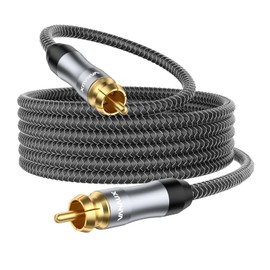 VANAUX Subwoofer Cable, 16.5ft Digital Coaxial Audio Cable, RCA to RCA Cables,Male to Male Mono [20AWG,Gold-Plated,Braided Jacket] for Home Theater, HDTV, Amplifier Speaker Soundbar(5m/16.5ft)