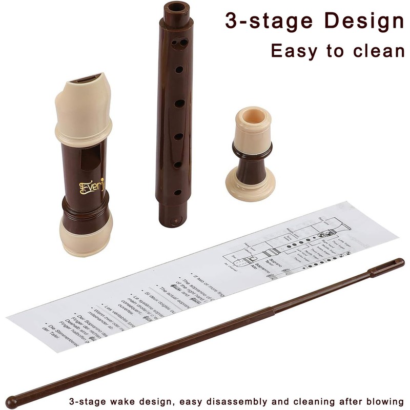 Soprano Recorder German Style C Key ABS 8 Hole Flute