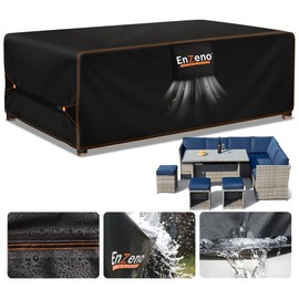 Enzeno Cube Garden Furniture Covers Waterproof for Outdoor, patio Rattan Cube Set Cover outside, Heavy Duty Oxford Fabric Garden Square Table Cover with Air Vent (180 * 100 * 74 cm)…