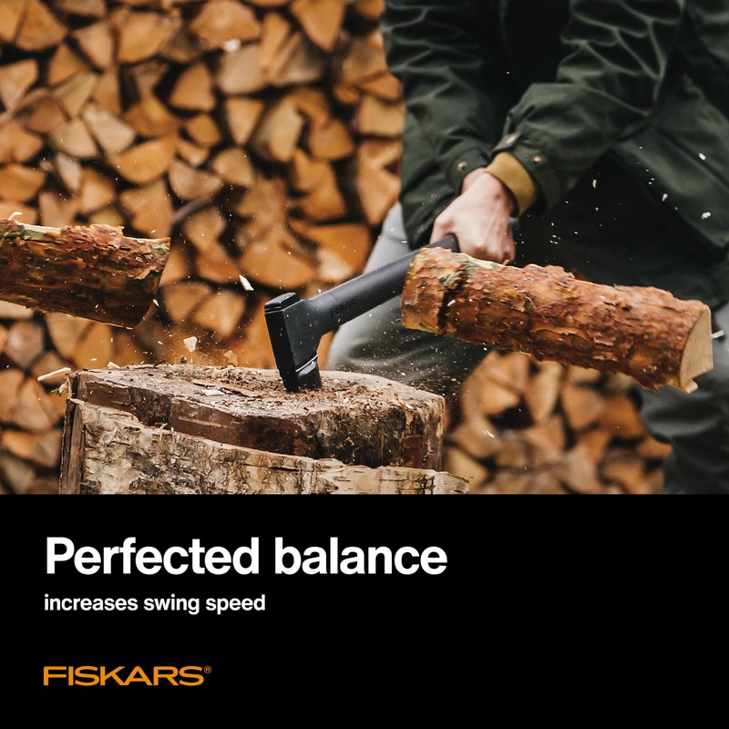 Fiskars 36" Super Splitting Axe, Wood Splitter for Medium to