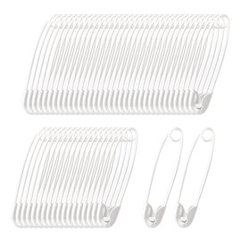 JIHUOO 100 spille da balia colorate in metallo da 3 cm, per lavori a maglia, punte, piccole spille di sicurezza per vestiti, cucito, artigianato, colore: bianco