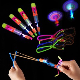 ZIYOUA Fliegendes Spielzeug Party Set, 12 PCS LED Licht Erstaunliches Hubschrauber- Schleuder Spielzeug, Kindergeburtstag Partygeschenke, Partyzubehör und Goodie Bag Stuffers
