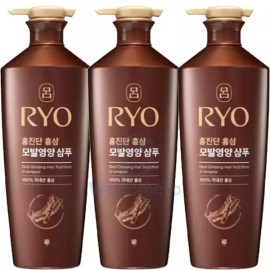 Ryeo 려 홍진단 홍삼 모발영양 샴푸 820ml x3개 약해진 두피와 모발 Red Ginseng Hair Nutrition Shampoo 820ml x3 for Weakened Scalp and Hair