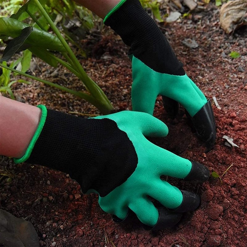 4/8 Hand Claw ABS Plastic Garden Rubber Gloves Gardening Digging