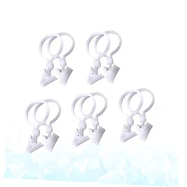 Zerodeko Shower Curtain Clips 10pcs 12x6cm Round Stable Plastic for Curtain Holder Hooks