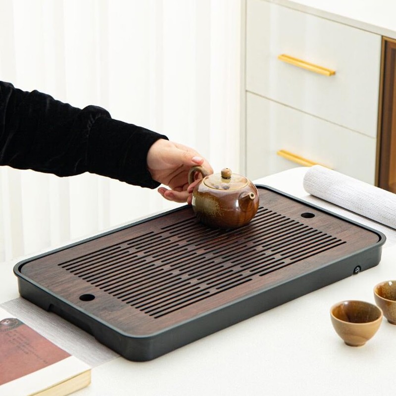 Large 17 Inch Bamboo Chinese Gongfu Tea Tray Table Box