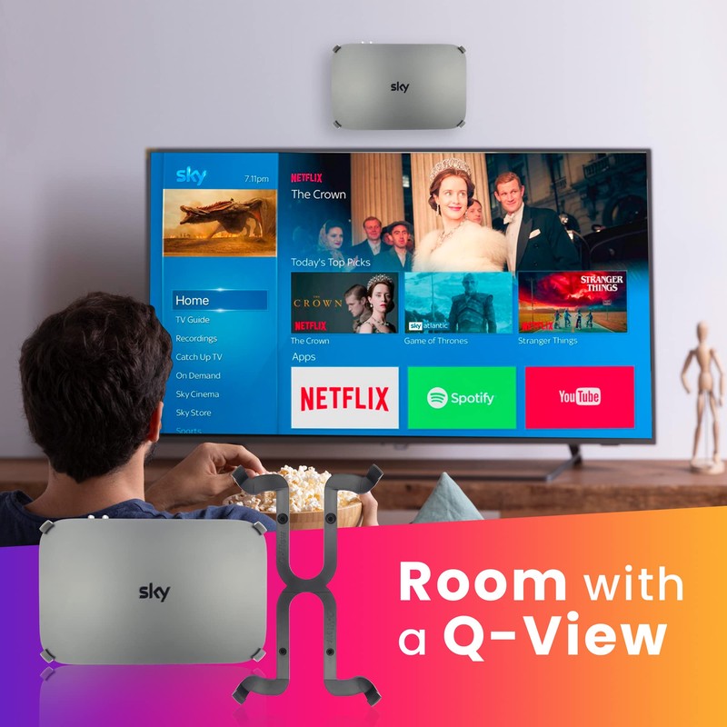 Sky Q Box Wall Mount Clip Bracket For 1TB &